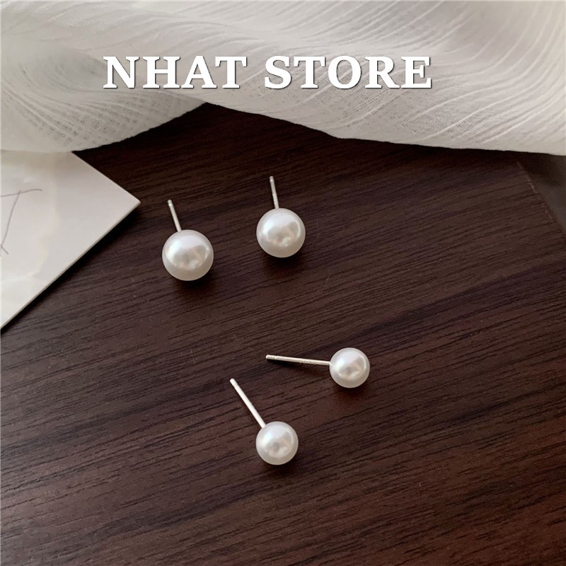 Bông tai nữ hạt ngọc trai nhân tạo Basic Pearl Nhat Store (Basic Pearl women's artificial pearl earrings )