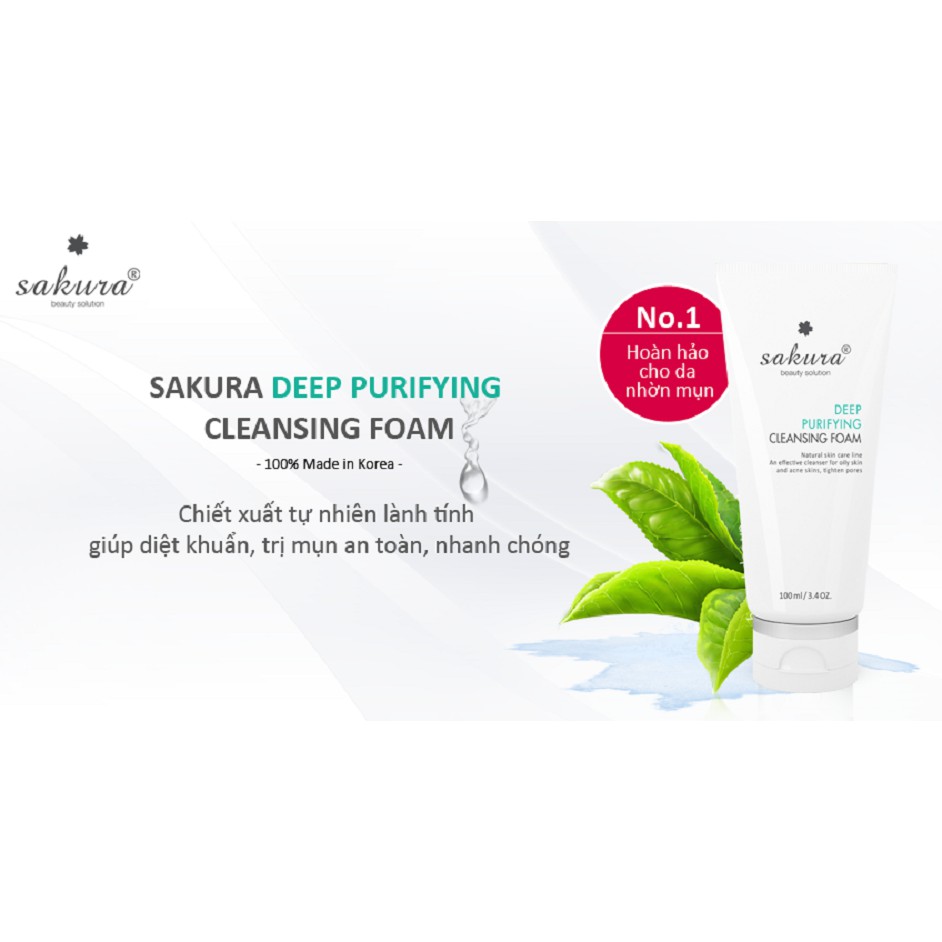 Sữa Rửa Mặt Dầu Mụn Sakura Deep Purifying Cleansing Foam (100ml)