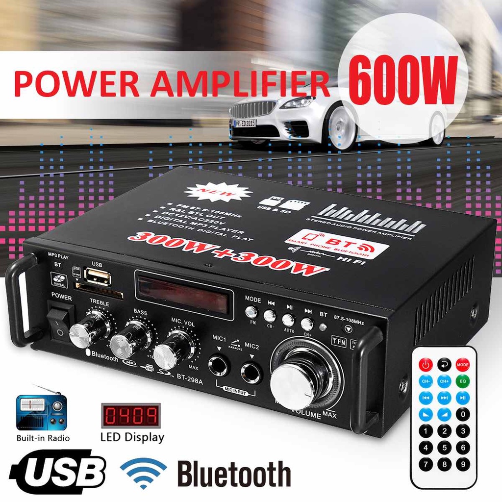 Ampli Mini Kentiger, Amly Bluetooth BT309A 800W Cao Cấp Loại Tốt Amply Hát Karaoke Gia Đình, Lọc âm tốt, Bass trầm