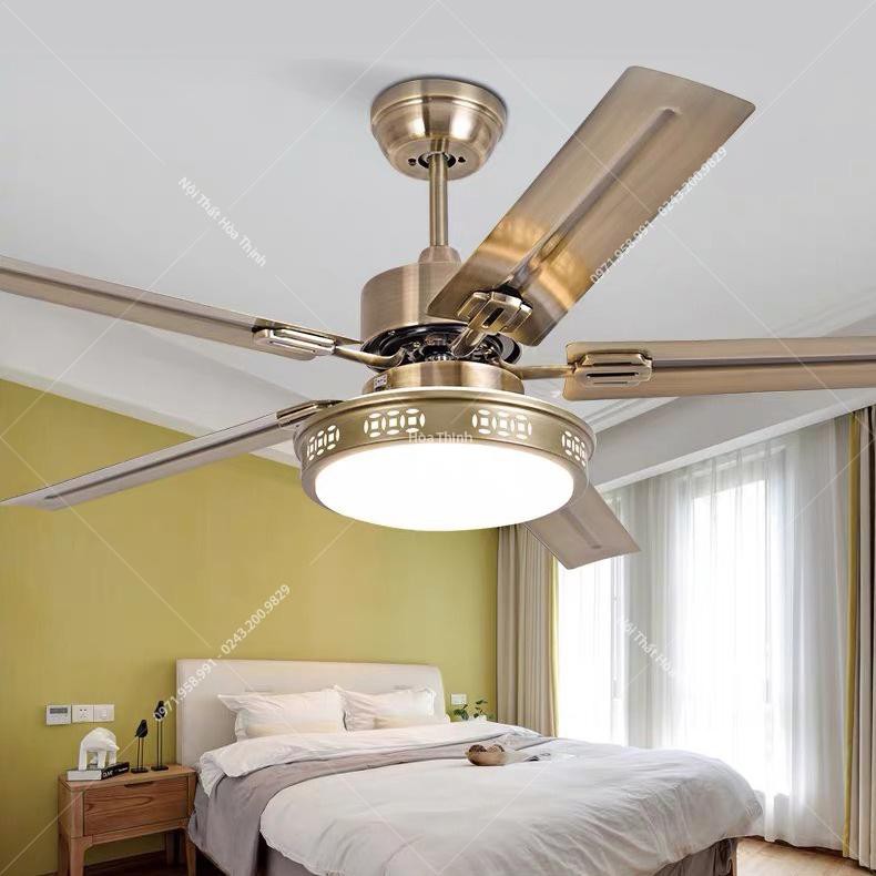 (Bảo hành 5 năm) Quạt trần đèn led cánh thép, động cơ đồng, đảo 2 chiều , 3 chế độ, HT-506R | BigBuy360 - bigbuy360.vn