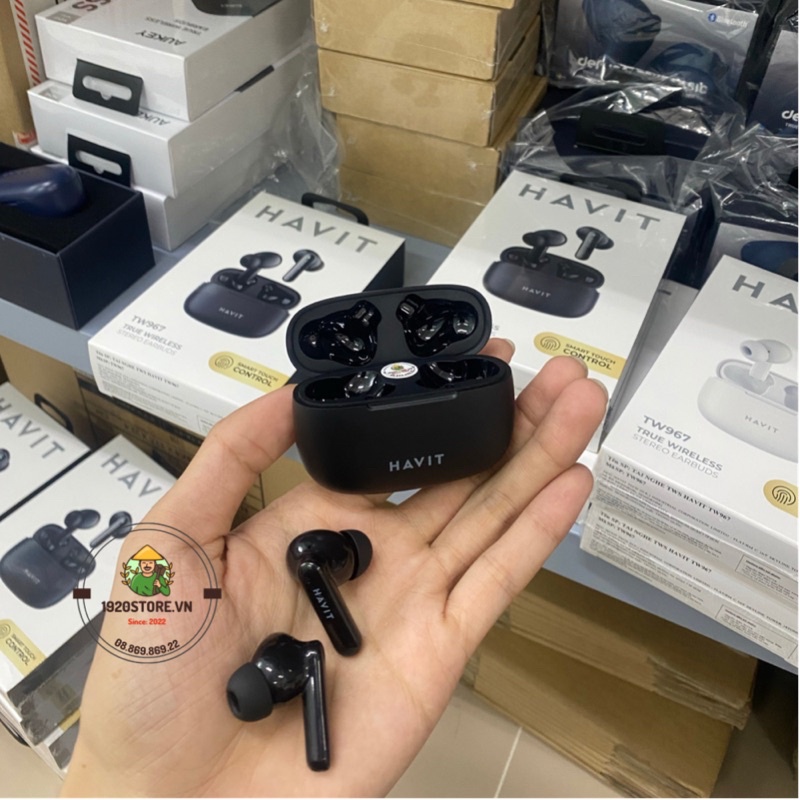 Tai Nghe Bluetooth TWS HAVIT TW967 BT 5.1, Thiết Kế Công Thái Học HĐ, Driver 10mm - Chính Hãng BH 12T