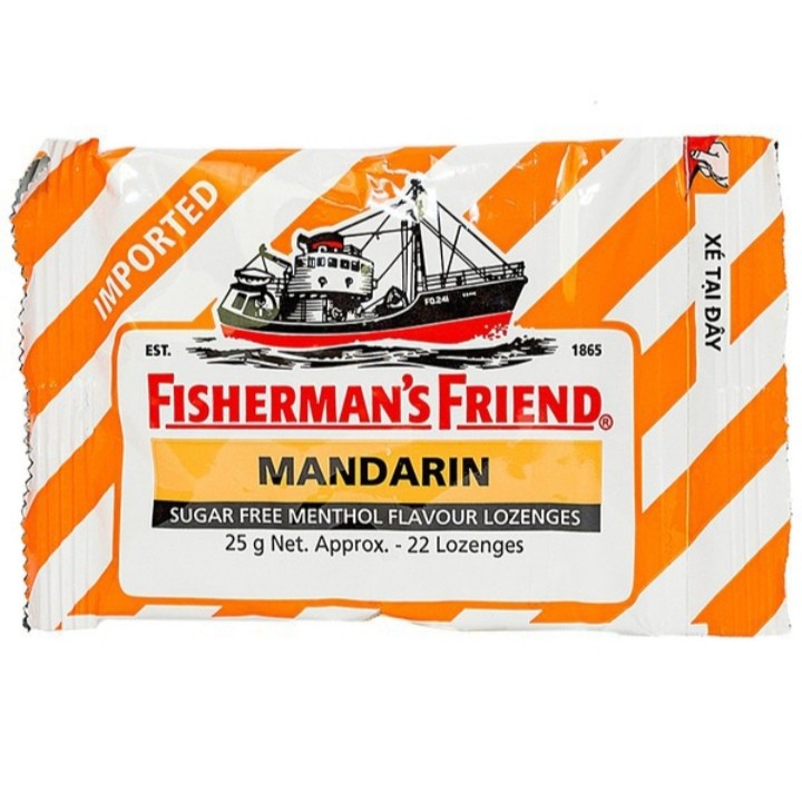 Kẹo Ngậm Giảm Đau Họng Con Tàu Không Đường Fishermans Friend 25g