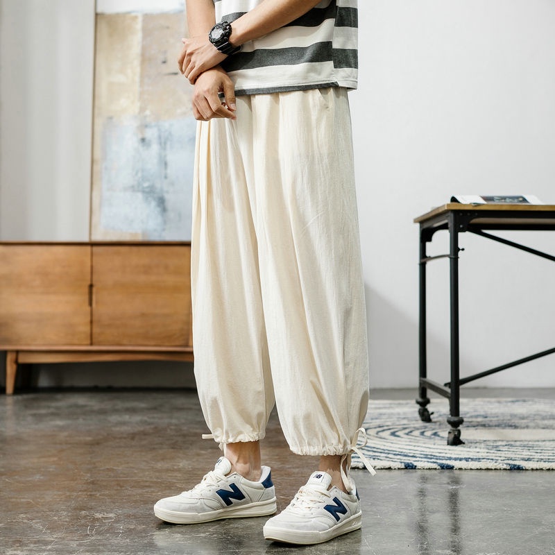 Quần Harem Cotton Lanh Thoáng Khí Thiết Kế Mới Thời Trang Mùa Hè Theo Phong Cách Trung Hoa Dành Cho Nam