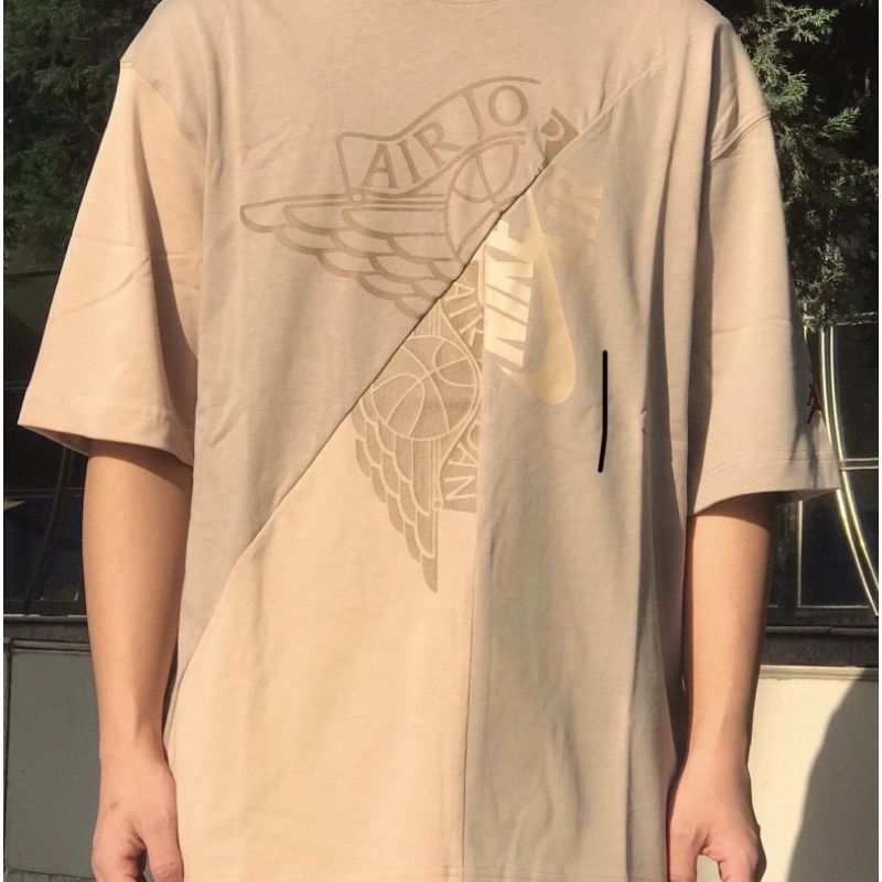 Áo Tee Travis Scott Cactus Jack x Jordan T-Shirt Khaki/Desert, áo thun Travis Scott Jordan 6