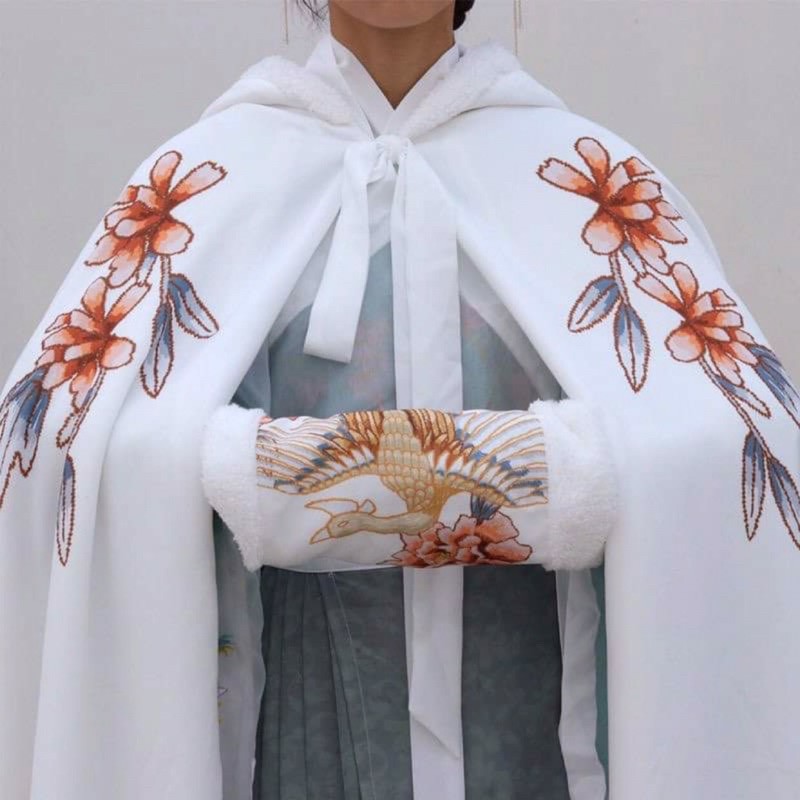 áo choàng cổ trang trung hoa 3 màu kèm cổ lông va ống tay, hán phục cổ trang | BigBuy360 - bigbuy360.vn