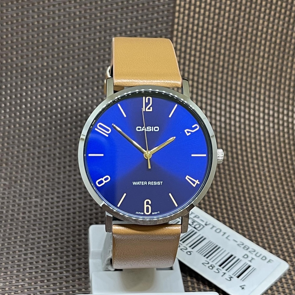 Đồng hồ nam dây da Casio Anh Khuê MTP-VT01L-2B2UDF