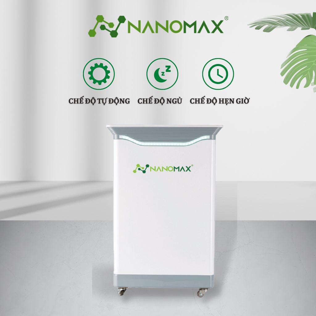 Máy Lọc Không Khí Nanomax Với Bộ Lọc Hepa 4 Lớp Lọc Bụi Mịn, Tia Uv Diệt Khuẩn, Kết Nối Thông Minh Với Điện Thoại (80M2)