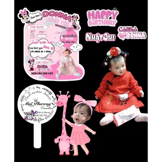 Combo 2 hình chibi và cây welcome có hình bé