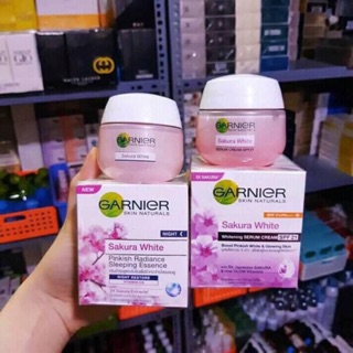 KEM DƯỠNG TRẮNG DA GARNIER SAKURA WHITE - KEM NGÀY - KEM ĐÊM