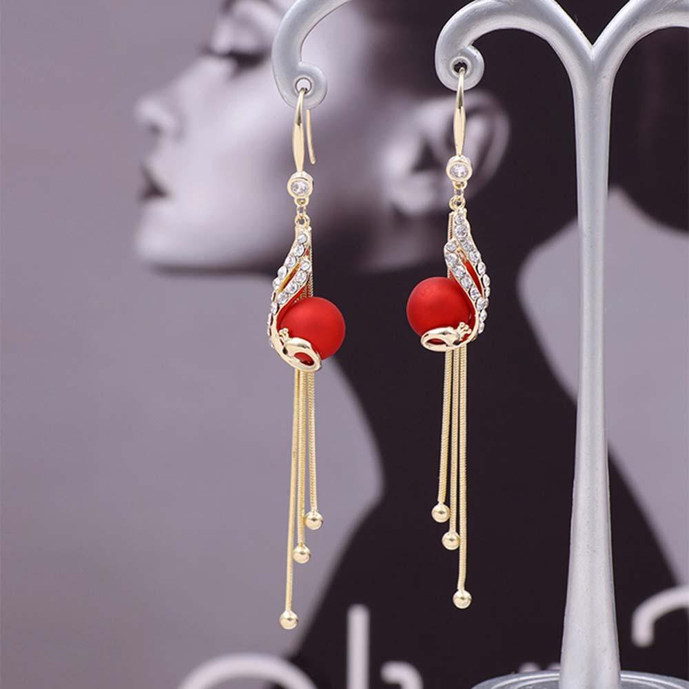 Bông Tai Dáng Dài Hình Chim Công Bằng Hợp Kim Phong Cách Hàn Quốc Thanh Lịch|Bông Tai Thời Trang Xinh Xắn Cá Tính