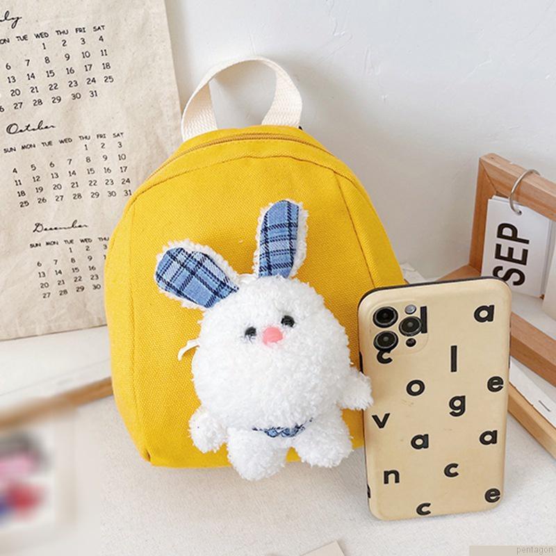 Túi đi học hình thỏ hoạt hình bằng canvas + polyester dành cho trẻ em