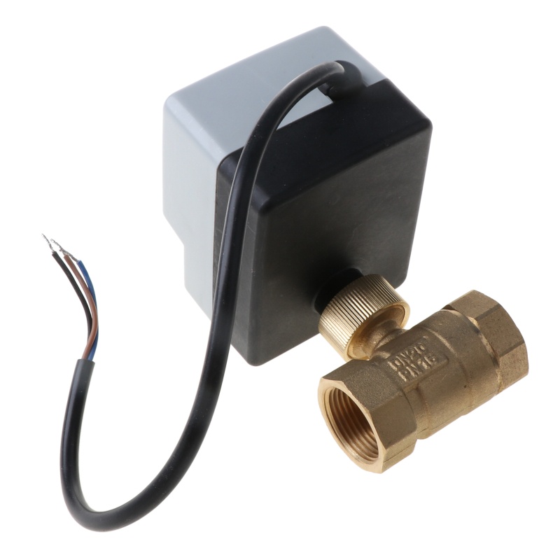 Van bi động cơ truyền động đồng thau 3 dây 2 chiều AC220V DN15 DN20 DN25 có công tắc thủ công cho thiết bị điện
