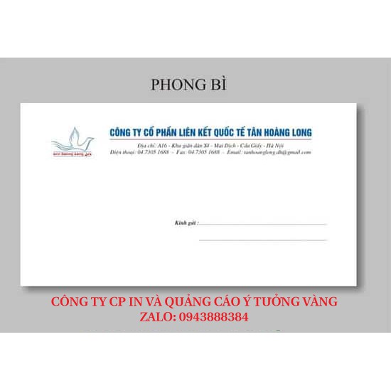 IN PHONG BÌ 12X22 CM THEO YÊU CẦU