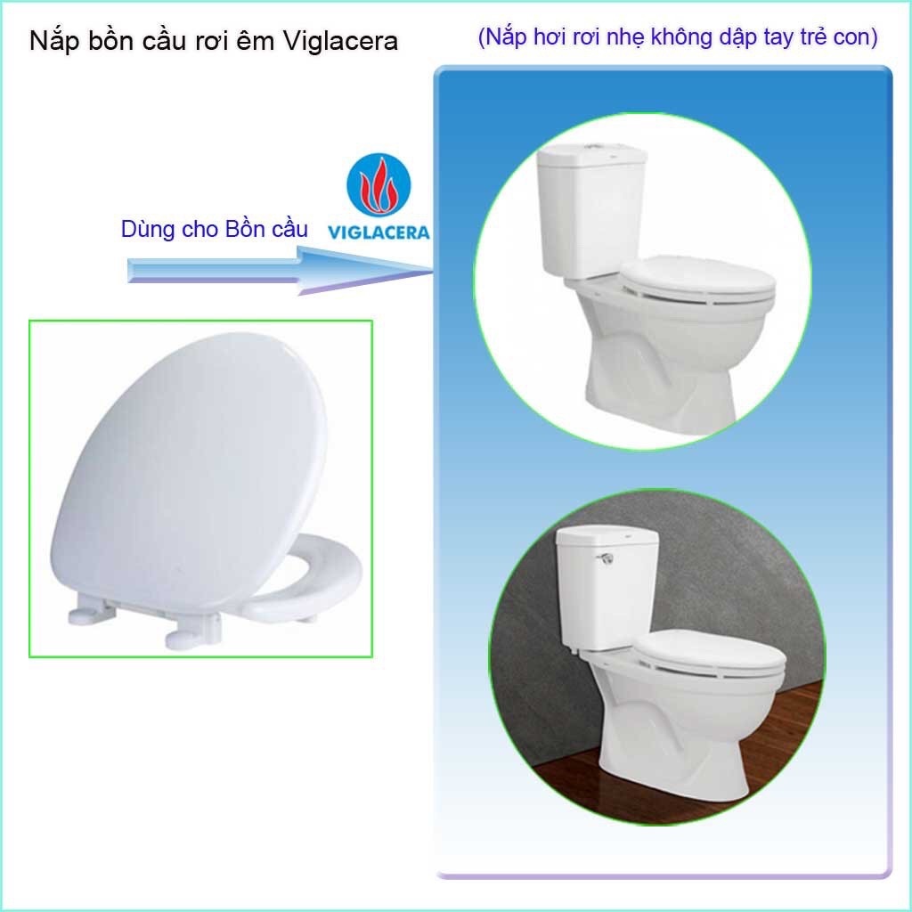 Nắp đậy bồn cầu Viglacera VI66-VI177,VT18M,VI88,VT34 nắp bàn cầu cao cấp dày