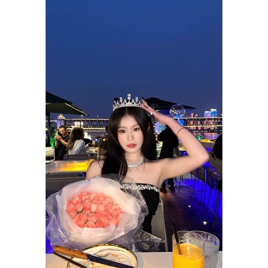 Váy đầm ôm body cup ngực đính đá bling bling dáng dài và ngắn lệch tà sexy đi tiệc đi chơi đi bar