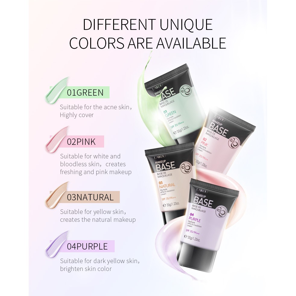 Kem Nền Trang Điểm LAIKOU Che Khuyết Điểm Chống Thấm Nước 4 Màu Sắc Tùy Chọn Cho Da Mặt 35g | BigBuy360 - bigbuy360.vn
