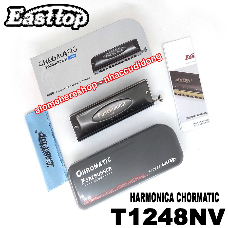 Kèn harmonica chromatic Easttop T 1248NV Forerunner Không Có WindSaver không tạo tiếng lạch bạnh khi thổi có clip