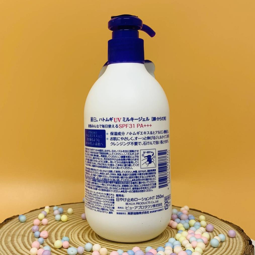 Sữa dưỡng thể Hatomugi SPF31 PA+++ 250ml dưỡng thể chống nắng trắng da Tokyo Mart | BigBuy360 - bigbuy360.vn