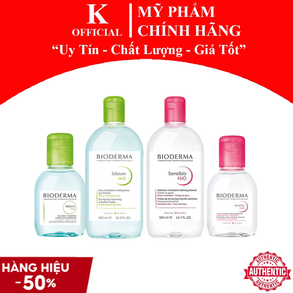Nước tẩy trang Bioderma cho da dầu, da nhạy cảm 100ml , 500ml | BigBuy360 - bigbuy360.vn