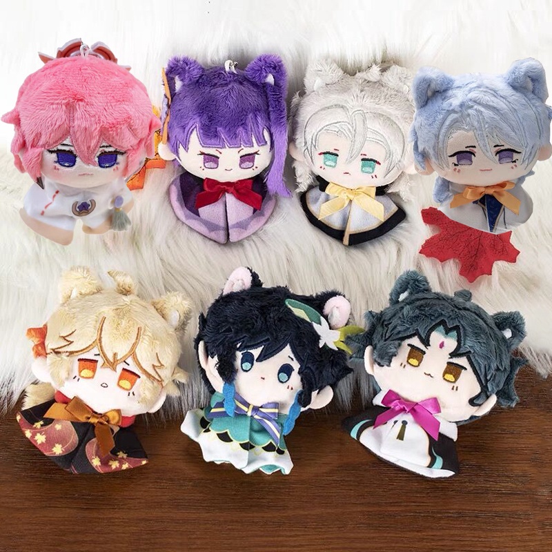 Móc Khóa Hình Búp Bê Nhồi Bông Anime Venti Tartaglia Zhongli Kazuha Xiao Albedo Gorou Shogun