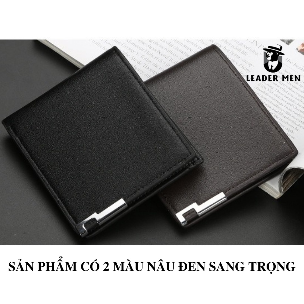 Ví Da Mini bỏ túi nhiều ngăn LMEN-K3 Da PU Cao Cấp 2 màu Đen Nâu lịch lãm, Bóp Nam kiểu dáng ngang dọc nhỏ thời thượng