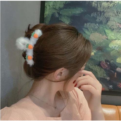 Kẹp tóc gấp tóc càng cua lông nhung mềm mại hoạt hình xinh xắn cho bạn gái GLONG_HH