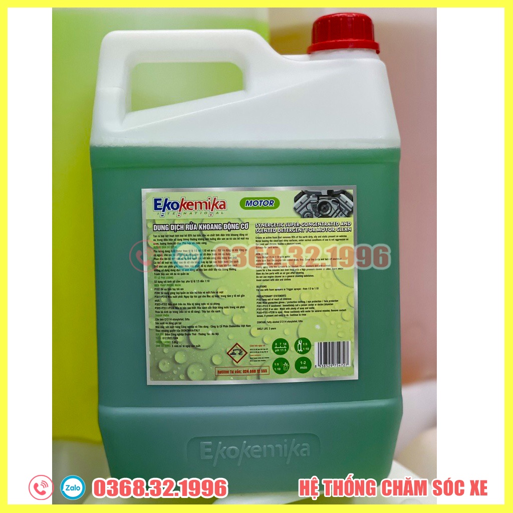 Dung Dịch Rửa Khoang Động Cơ, Khoang Máy - Hóa Chất Rửa Khoang Máy Ô Tô - Xe Máy Motor Ekokemika 5L (chính hãng)