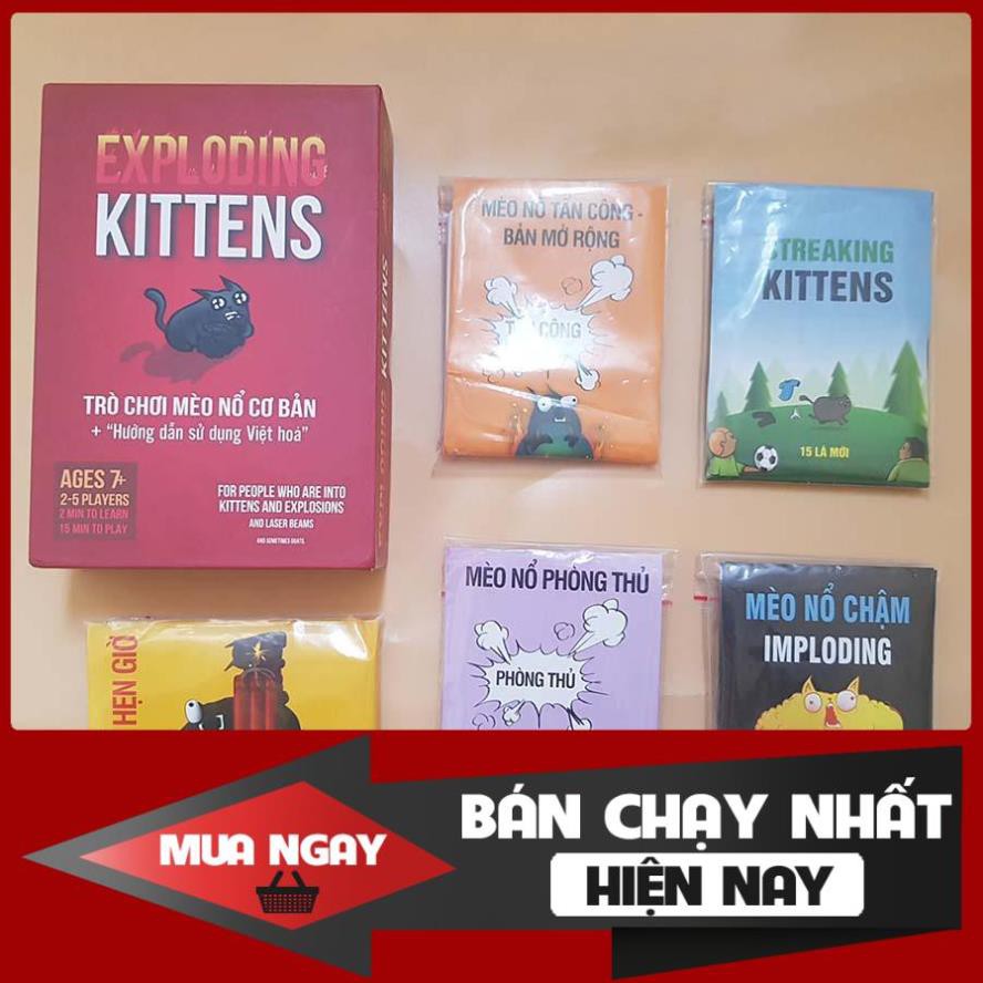 Combo Boardgame kinh điển Uno 3 bản + Ma sói Characters Việt Hóa + Mèo nổ và 4 bản mở rộng