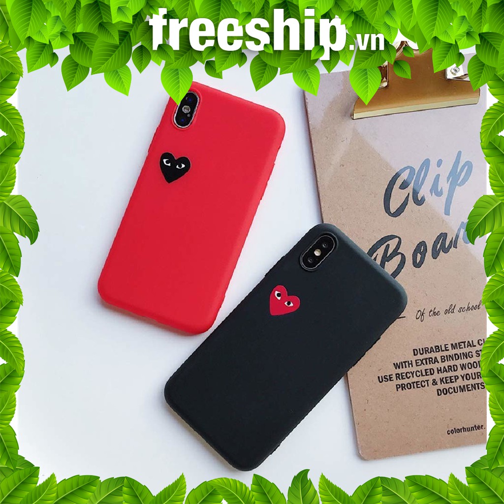 Ốp lưng iphone Trái Tim Nền Đỏ, Nền Đen ip 6 6s 7 8 plus x xr xs max 11 pro max (a136)