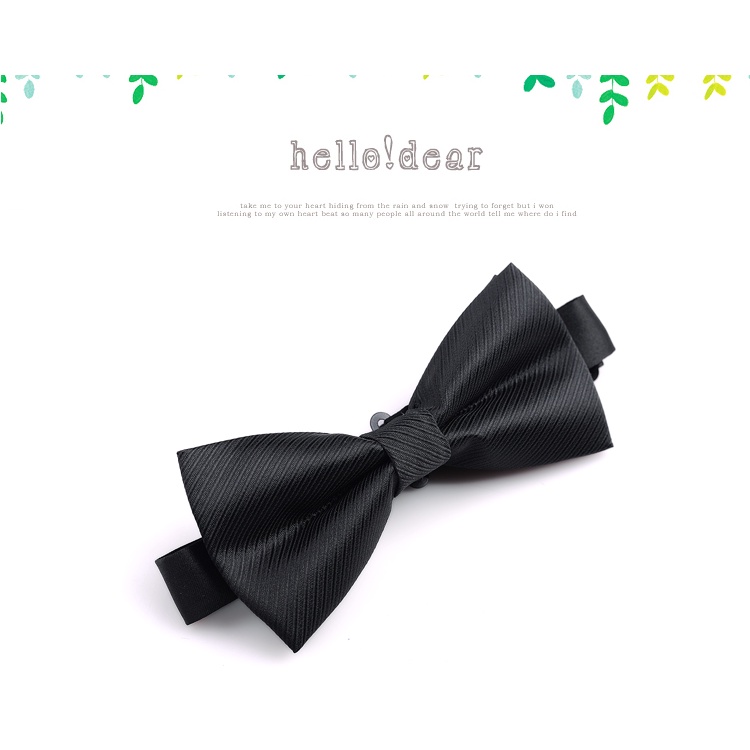 Cà Vạt Nơ Màu Đen Trơn Kiểu Hàn Quốc Thích Hợp Làm Quà Tặng Chú Rể