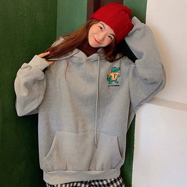 (ORDER-sẵn xanh M)Áo Hoodie in hình khủng long nỉ siêu yêu | WebRaoVat - webraovat.net.vn