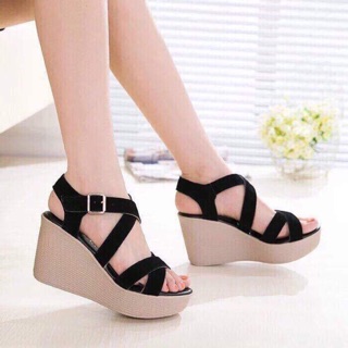 Giày đế xuồng 9p quai chéo 2 lần khoá cài