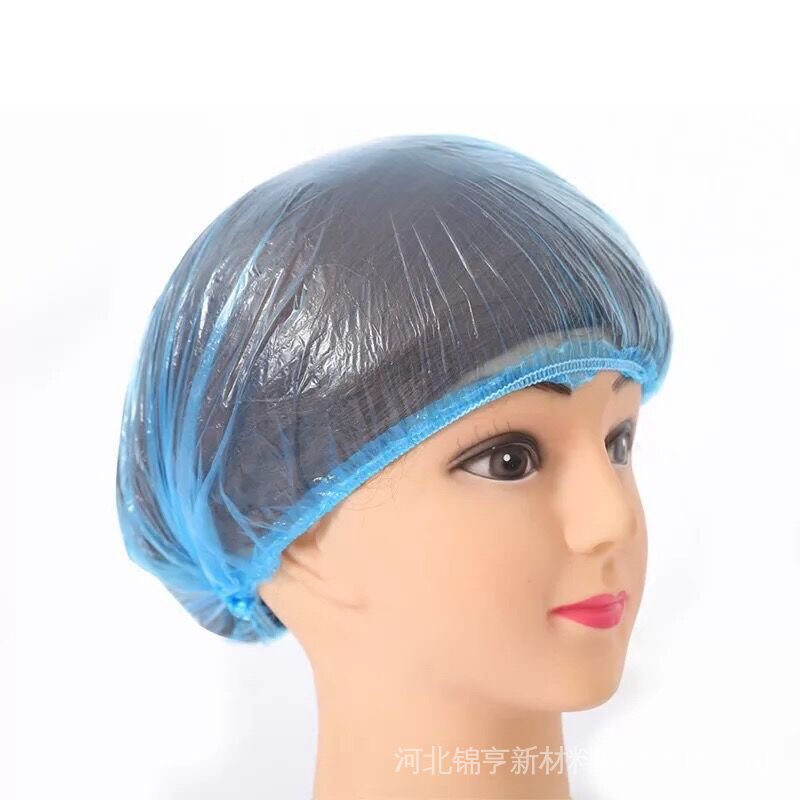 Set 100 Dải Mũ Tắm Bằng Nhựa Pe Dày Dặn Chống Nước Dùng Một Lần Cho Khách Sạn