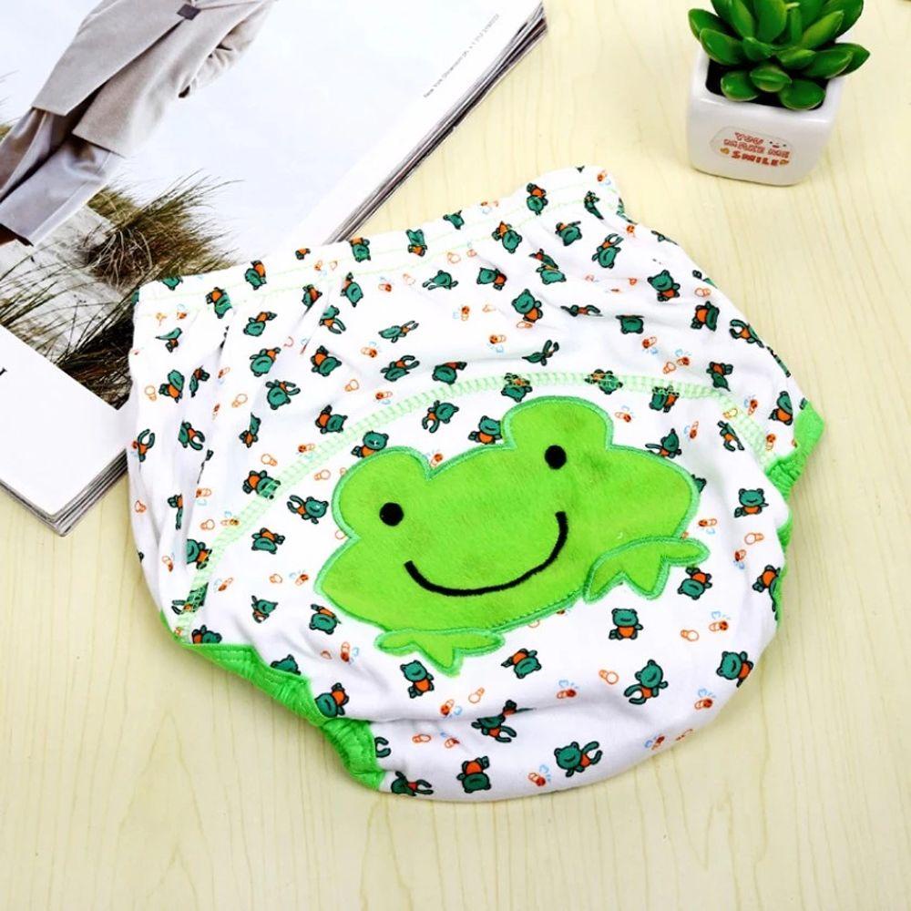 Quần Tã Lót Thoáng Khí Hình Động Vật Bò / Khỉ / Gà Luyện Tập Cho Bé Có Thể Tái Sử Dụng