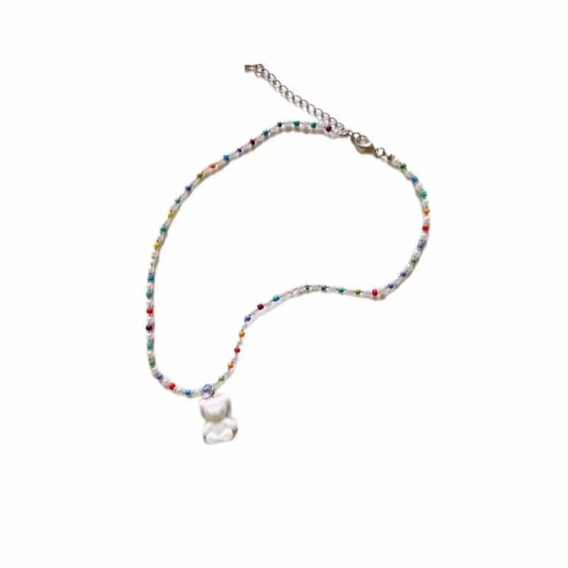 Dây Đeo Mắt Kính Xỏ Hạt acrylic Màu Kẹo Hình Gấu