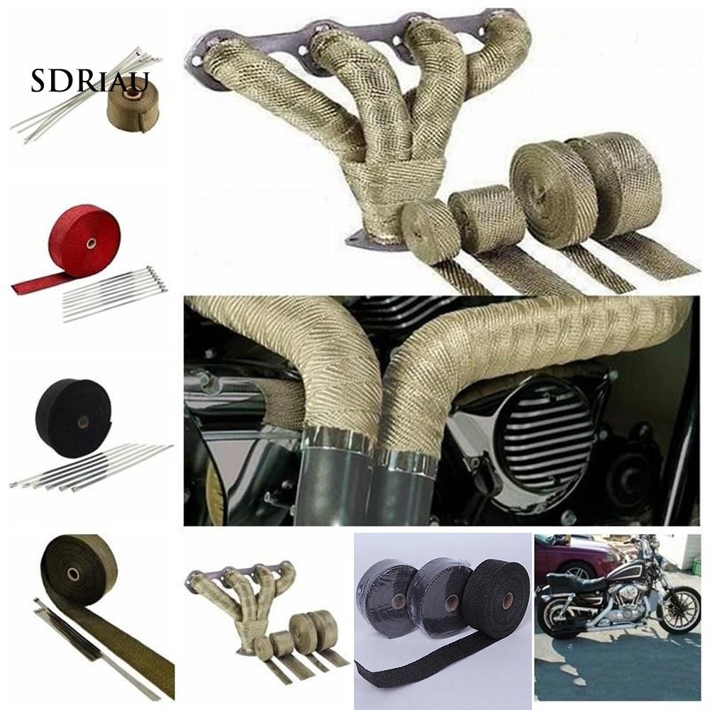 Cuộn Dây Cách Nhiệt Quấn Ống Pô Xe Hơi Kèm 4 Dây Thép