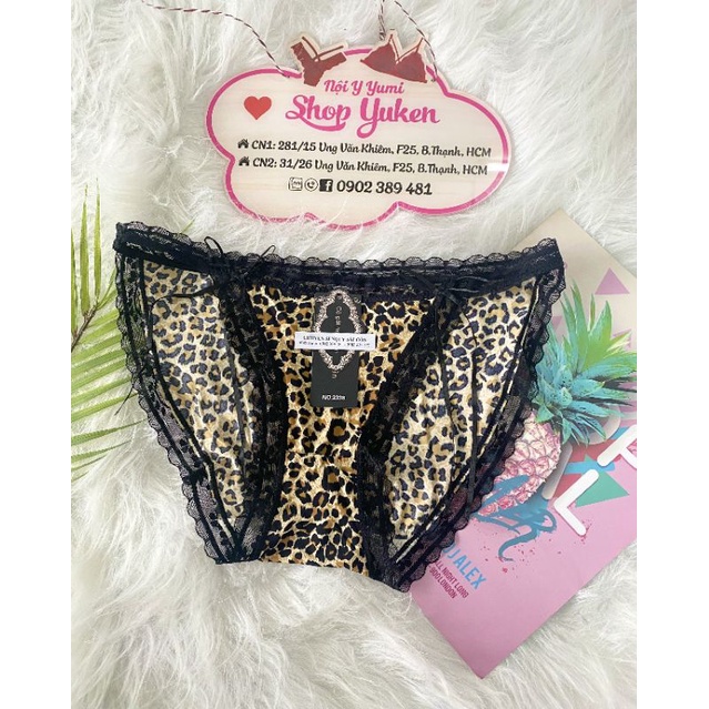 Quần Lót Nữ Thun Lạnh Họa Tiết Da Beo-Sịp Nữ Dây 2 Bên Đan Nơ Gợi Cảm