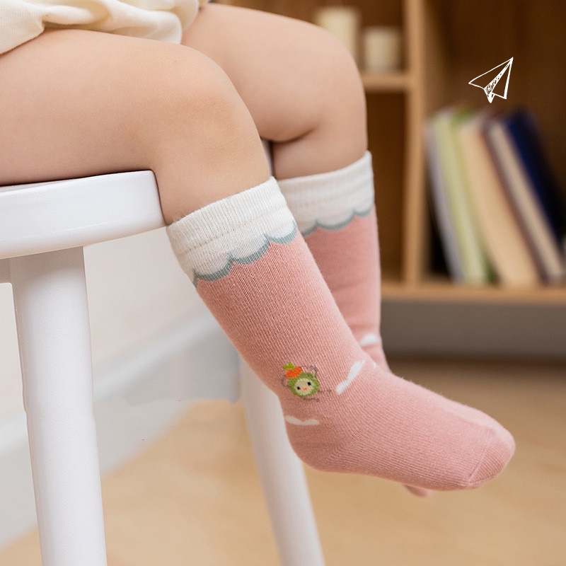 Set 4 Đôi Tất Cotton Mềm Mại Hoạ Tiết Hoạt Hình Đáng Yêu Cho Bé