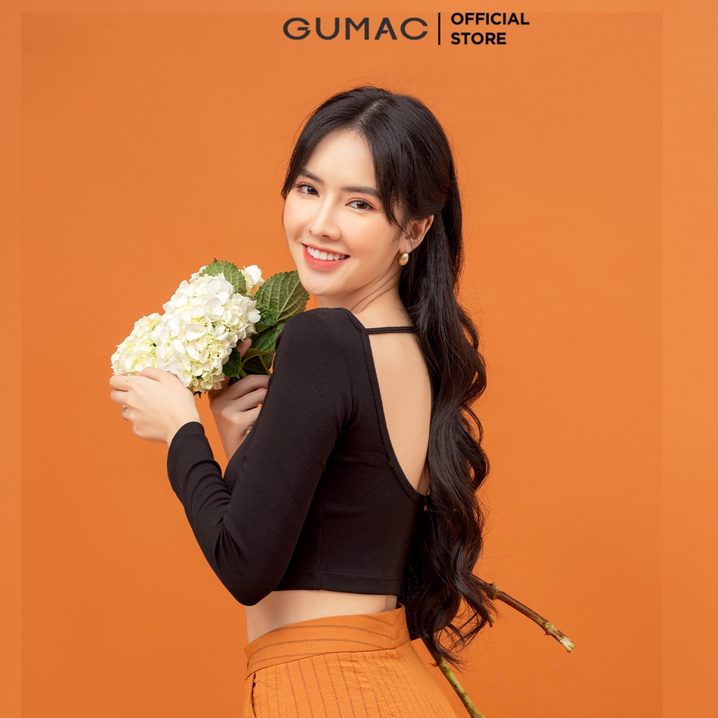 Áo croptop hở lưng GUMAC ATB608