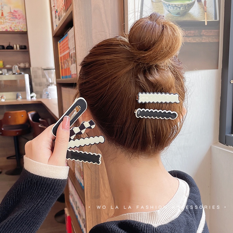 Kẹp Tóc Làm Từ Nhựa Acrylic Phong Cách Retro Hàn Quốc Thời Trang Đơn Giản Cho Nữ