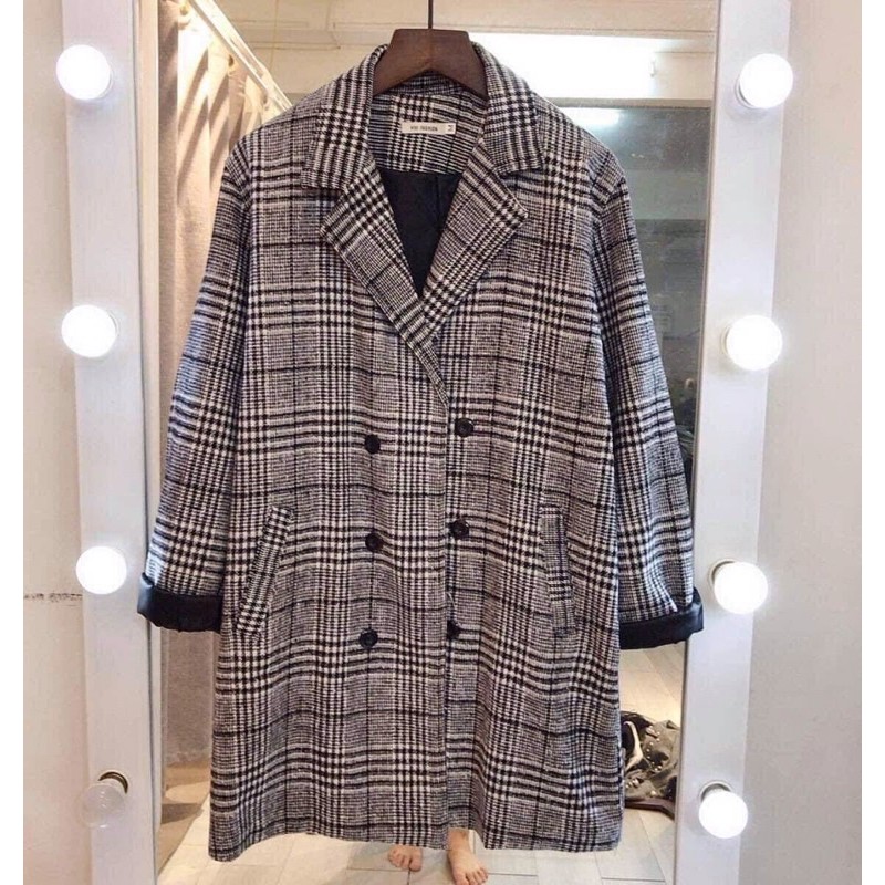 Áo dạ kẻ 6 cúc hàng quảng châu 2 lớp, Áo vest BLAZER dạ hàng đẹp , áo dày 2 lớp sẵn 2 màu ( áo dạ kẻ 6 cúc) | BigBuy360 - bigbuy360.vn