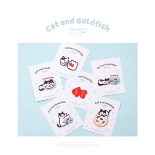 Miếng Sticker Dán Vải Ủi Lên Quần áo, Mũ nón, Phụ Kiện, Túi Tote, Ba lô hình mèo va cá vàng