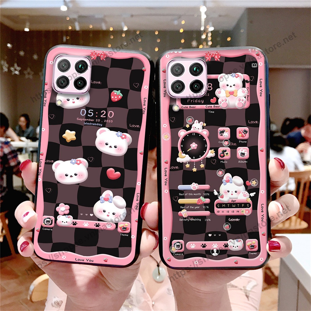 Ốp lưng Huawei Nova 7i gấu, đồng hồ dễ thương cute giá rẻ