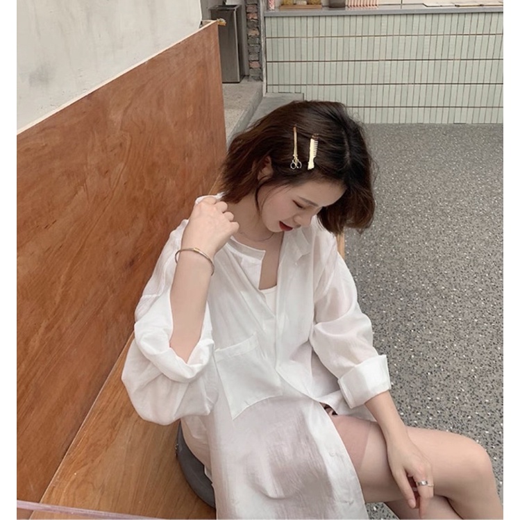 Sơ mi trong dài tay khoác ngoài