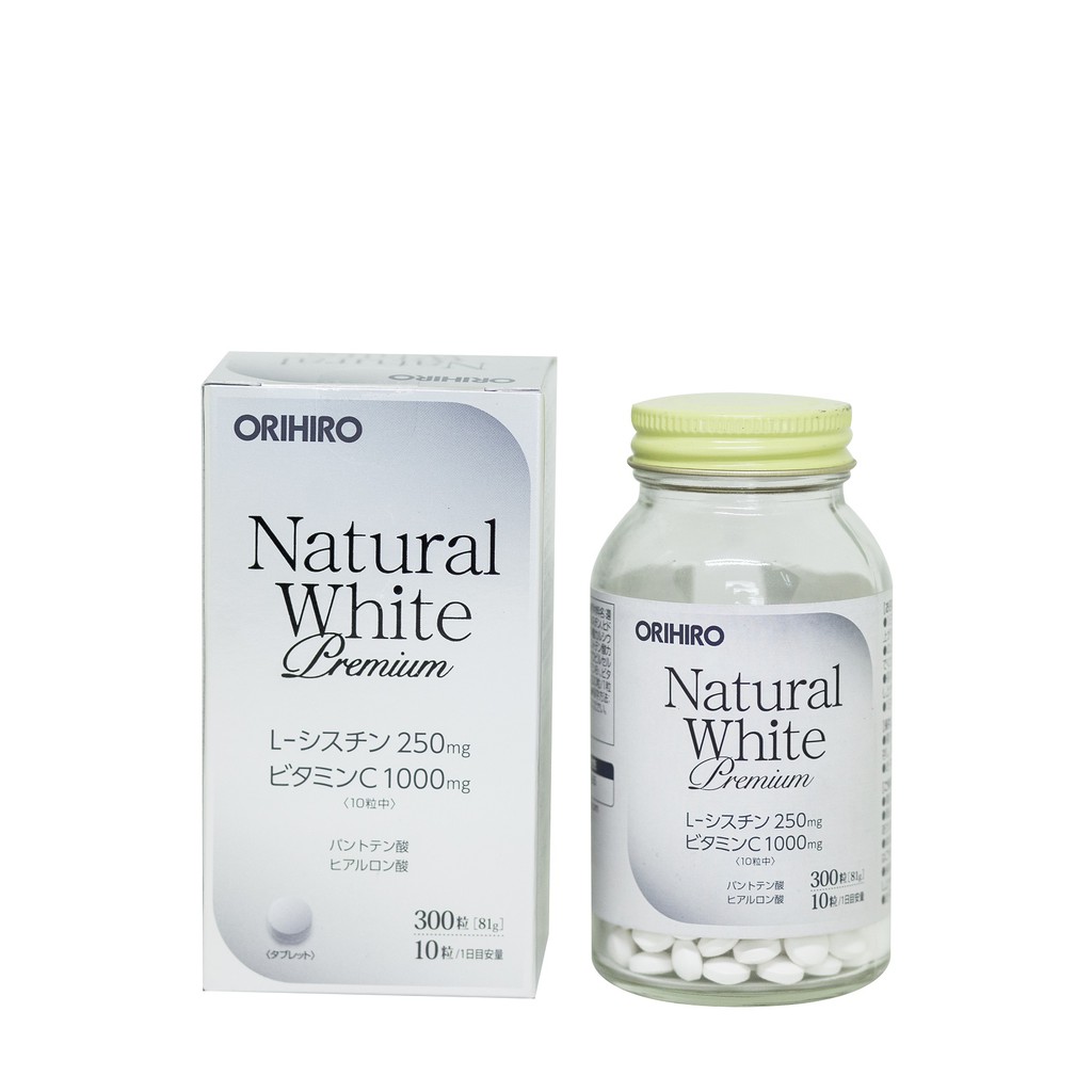 Viên uống trắng da Natural White Premium ORIHIRO, 300 viên/lọ | Thế Giới Skin Care