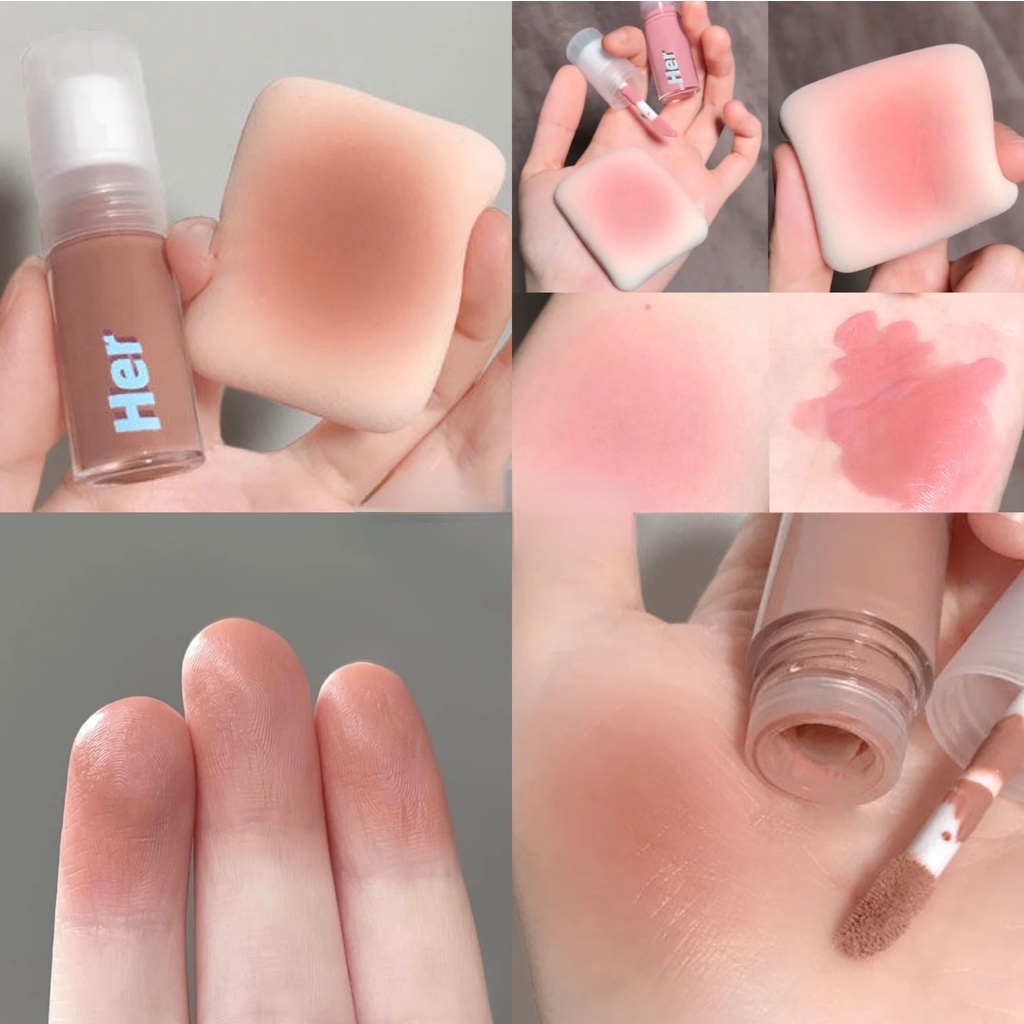 [Hàng mới về] Má hồng dạng lỏng màu cam tím mặt trời tông nude trang điểm chỉnh sửa phục hồi da