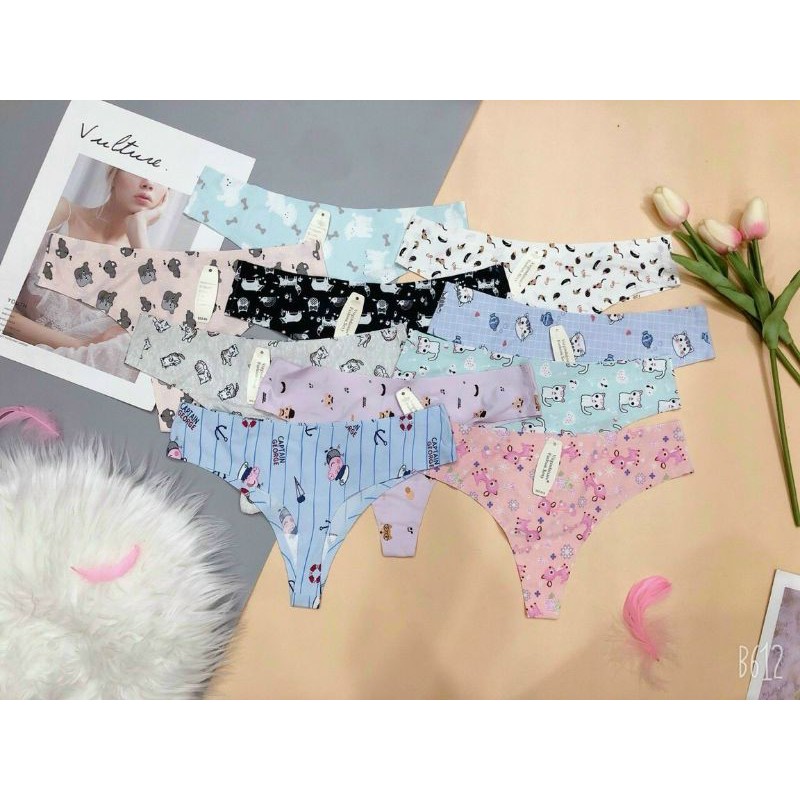 Quần Su lọt khe chữ T Hình hoạ tiết siêu xinh, không hằn, tôn vòng mông, kháng khuẩn, chông viêm | BigBuy360 - bigbuy360.vn