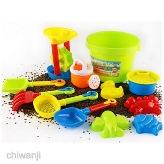 12pcs Kids Beach Sand Toys Set with Bucket, Shape Molds, Shovel Tool Kit