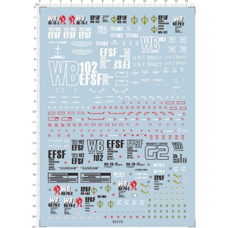 Decal nước PG 1/60 RX 78 Gundam