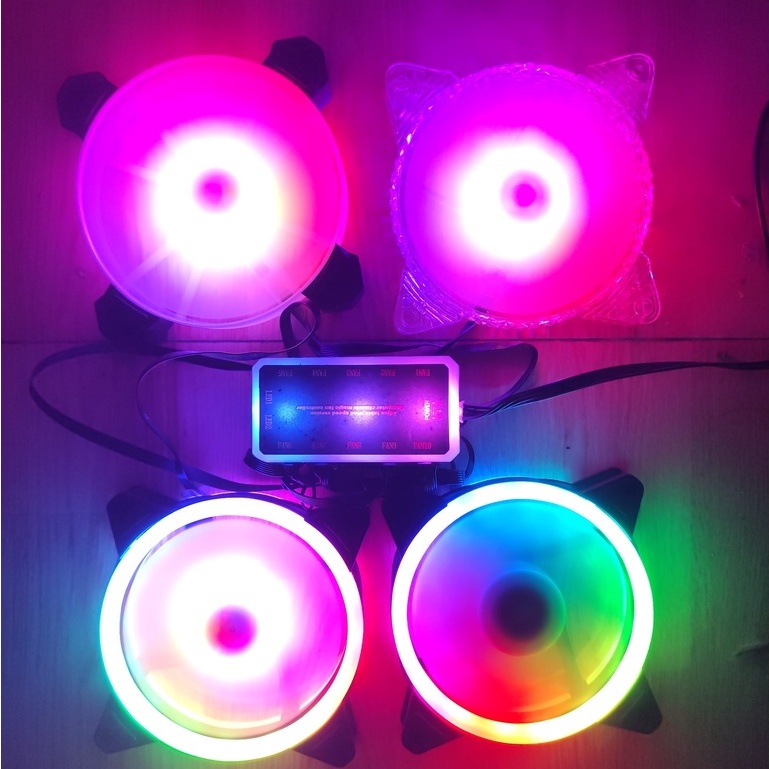 Quạt tản nhiệt máy tính, Fan Led RGB đồng bộ màu Hub Quạt có điều khiển